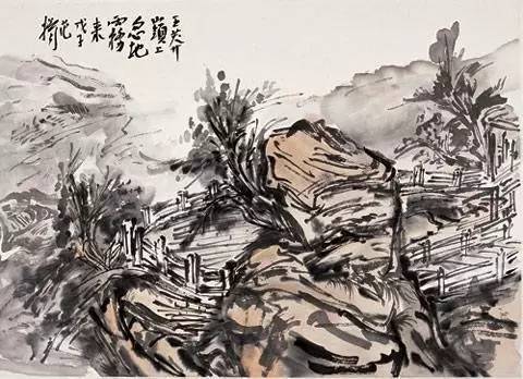 中国画《支前》获第六届全国美展铜奖.