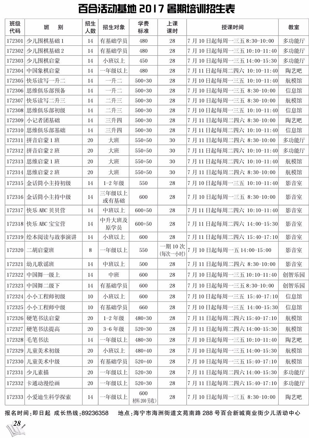 看过来2017海宁市青少年宫暑期班报名全攻略内附课程设置