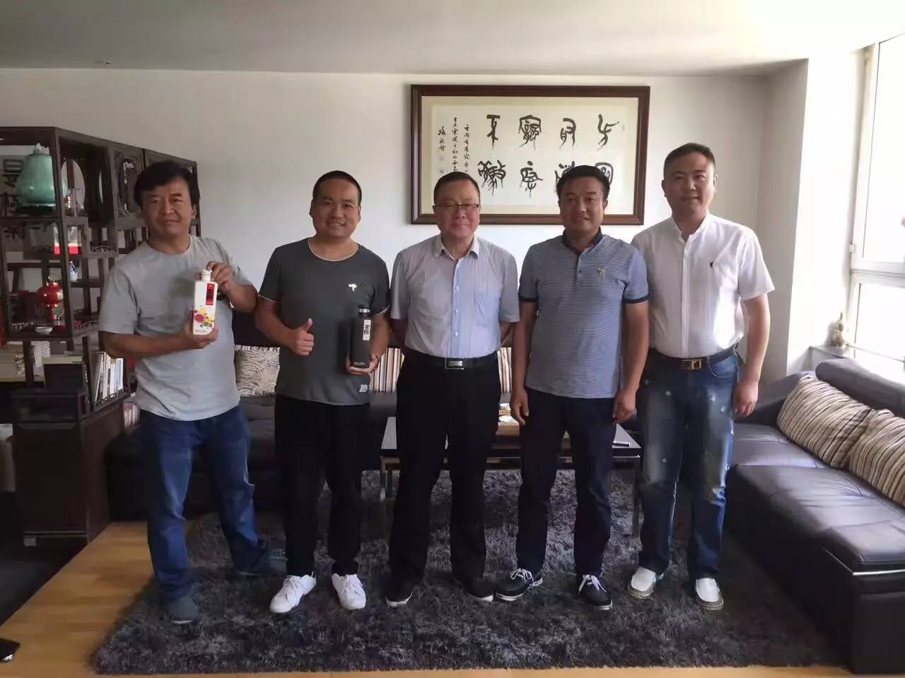 西北大学教授李刚到访天驹实业,总经理王宏林,老陕品牌事业部部长徐峰