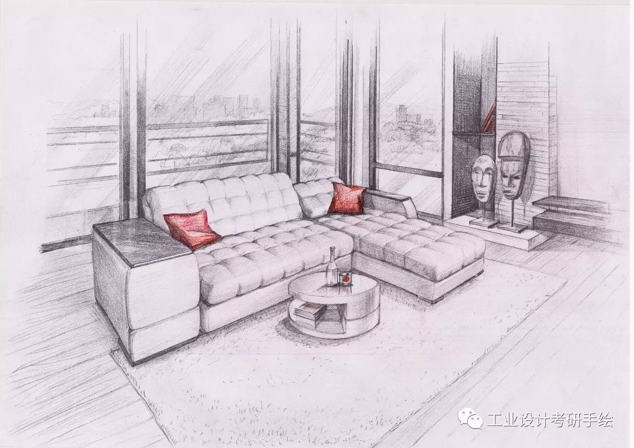 沙发设计手稿和效果图