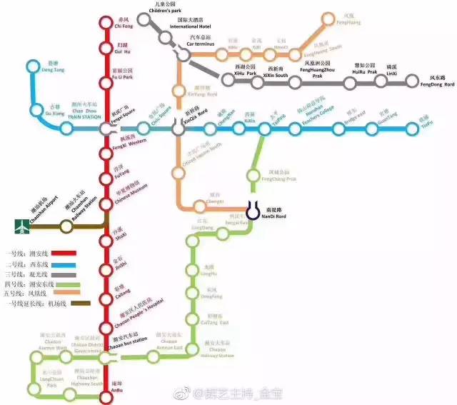 网传潮州要建地铁了多条线到庵埠还有规划图