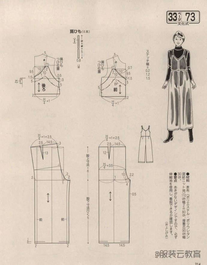 图纸集 | 女士背带裤(裙),衬衫,西装裁剪图