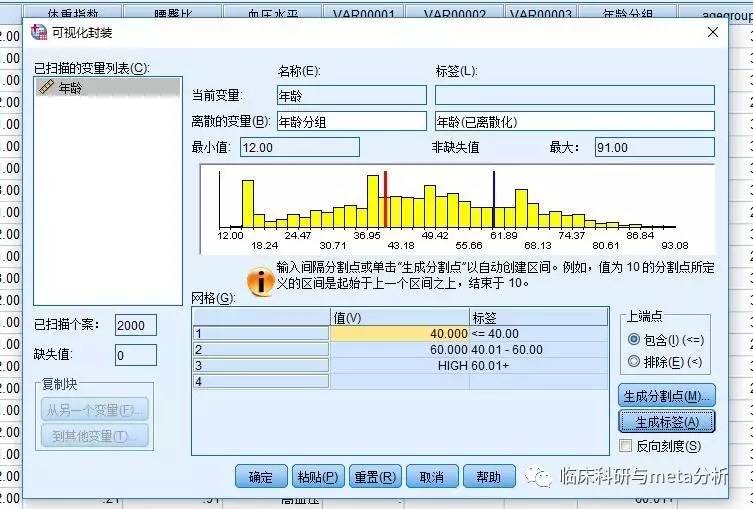 厉害了我的spss:如何对连续性变量进行分组离散化