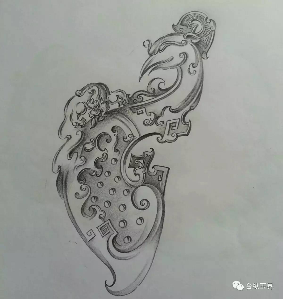 手绘玉雕画稿