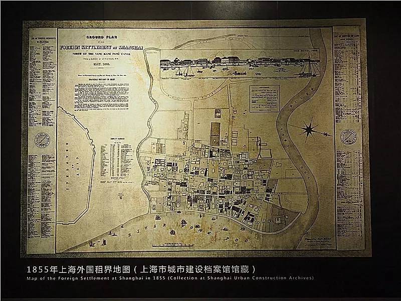 这张1855年上海外国租界地图是上海市城市建设档案馆的 镇馆之宝.