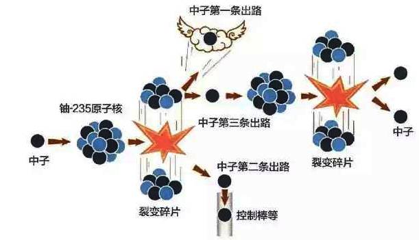 第一条出路的中子数不能太多,为此,按一定比例和一定布置的裂变物质和