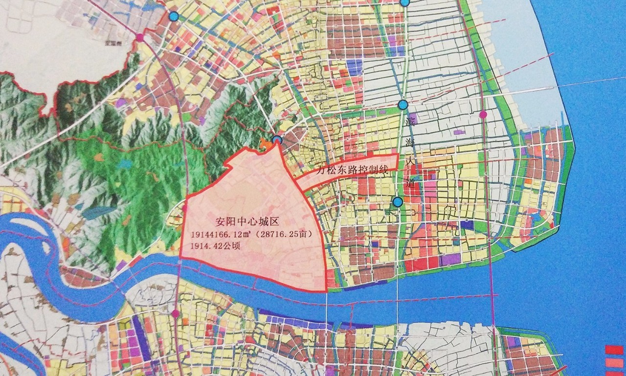 瑞安市中心城区规划范围,即安阳中心城区(东至莘阳大道,南至飞云江
