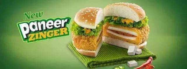 07 这款汉堡叫paneer zinger,可以翻译成"印度奶酪香辣鸡腿堡".