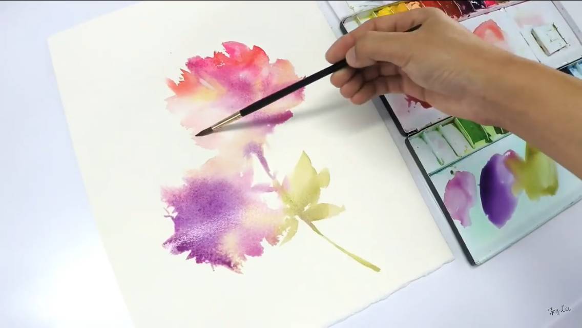 水彩湿画法讲解,还有好学又好看的水彩花卉教程