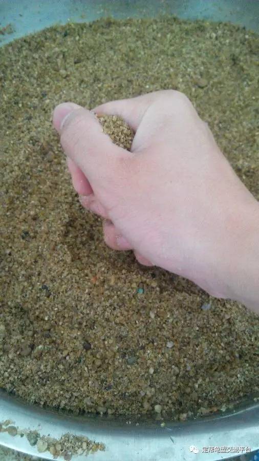 很多人不懂手握成团松开散,看图就明白了吧,过干的沙子成不了团,过湿