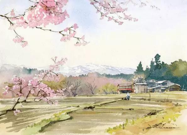 几张水彩画带你游遍日本乡村风景