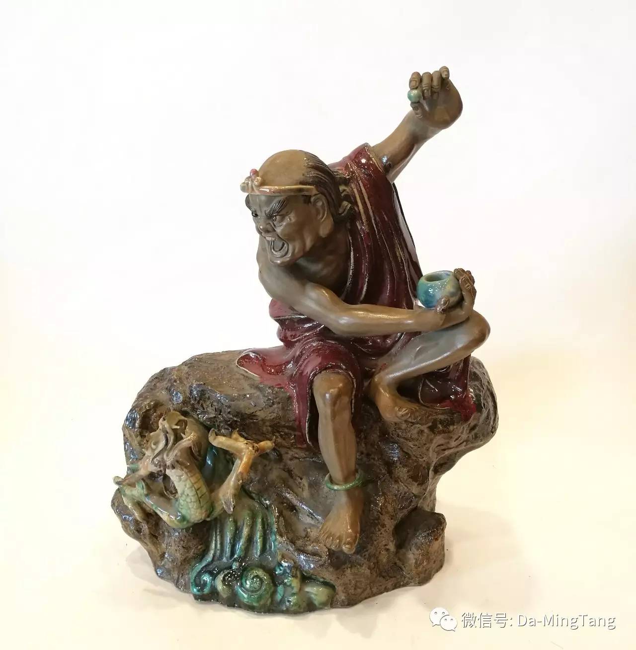 旧石湾公仔龙窑 降龙(刘国华作)精品 尺寸:h35cm 交流价:2500