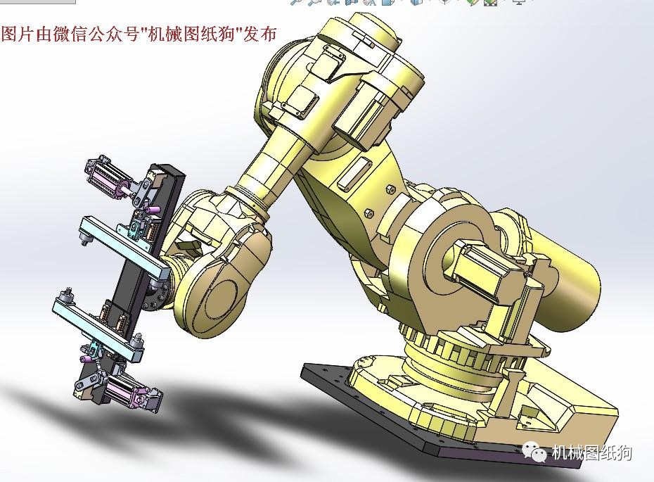 【机器人】6轴机器人及夹爪3d建模图纸 solidworks设计 附step格式