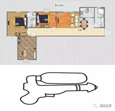 奇葩户型第一名:枪型户型