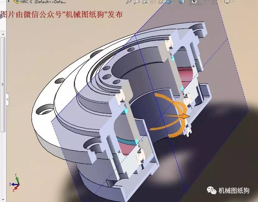 【泵缸阀杆】hrc液压回转油缸模型3d图纸 solidworks