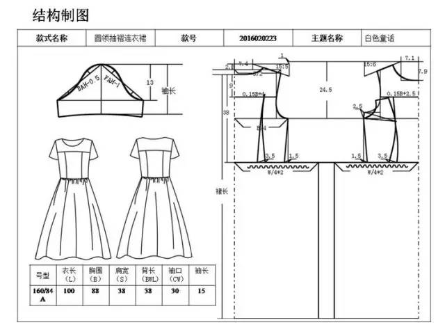 女装样板设计与制作优秀作品赏析款式图工艺单结构图放码放缝