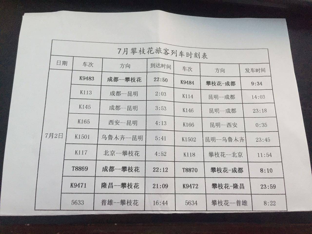 注意!7月1日起,攀枝花火车部分列车时刻调整,这四趟公交车有变化