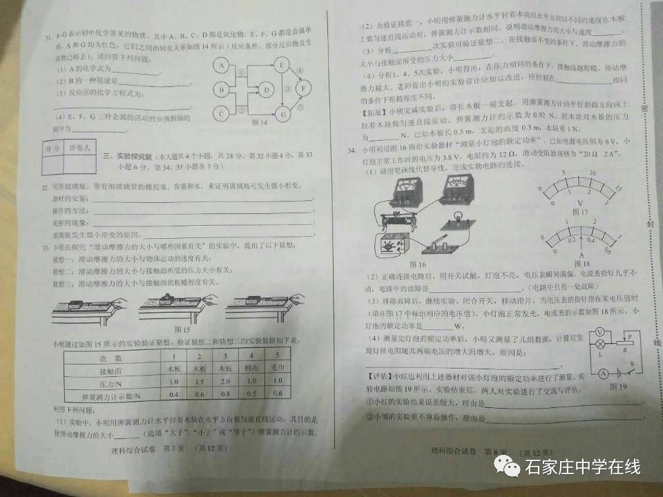 2017年河北省中考理综试卷