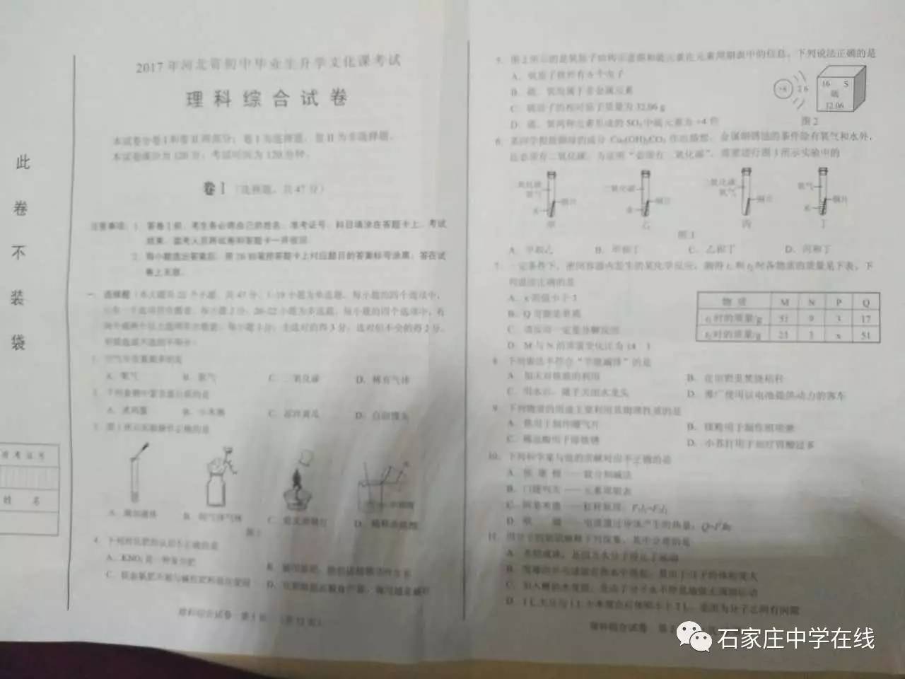 2017年通辽中考试卷理综卷(图2 又是一年中考季,各省市的中考也将