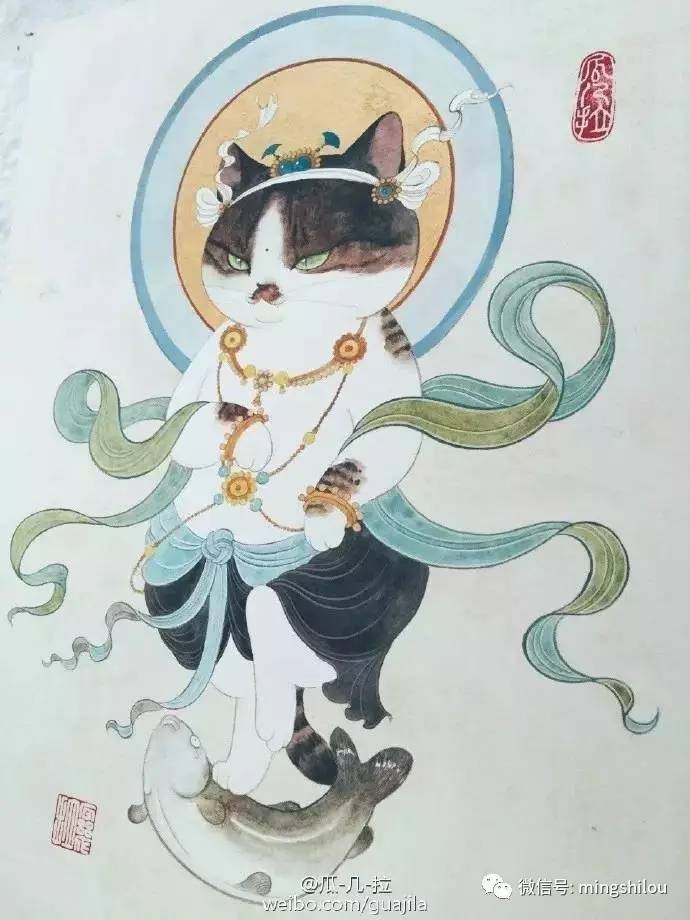 她将唐朝美女画成猫,萌化14万粉丝.