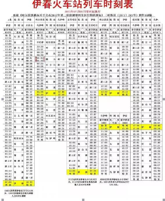 2,哈东～乌伊岭k7017/8次调整为绥化～哈尔滨(哈东)0k7018/7次