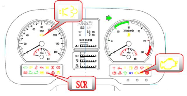 后处理scr灯主要侧重车辆后处理故障,当车子出现尿素量不足,氮氧