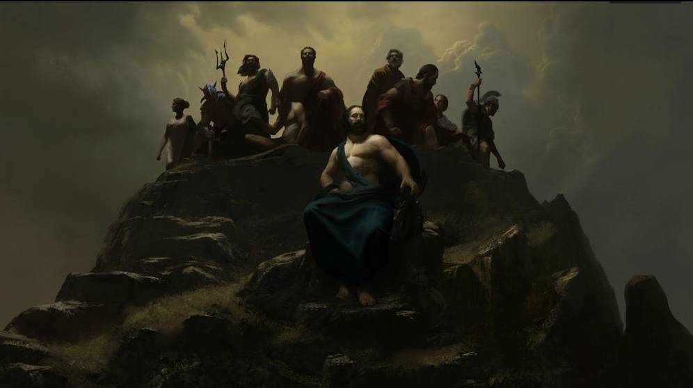 "女侠"油画风插图曝光,史诗级概念图展现上古众神之战