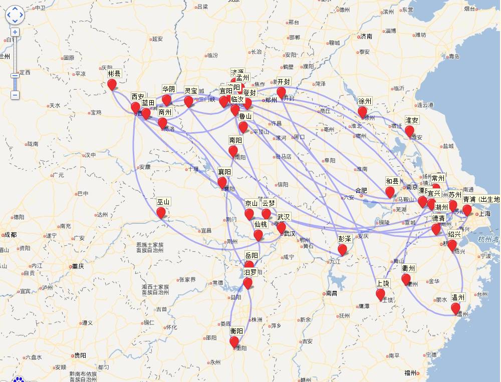 有人把李白杜甫一生的旅行足迹做了地图,忽然发现了不