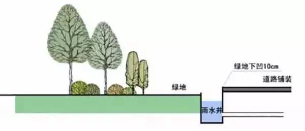 △下凹式绿地示意图