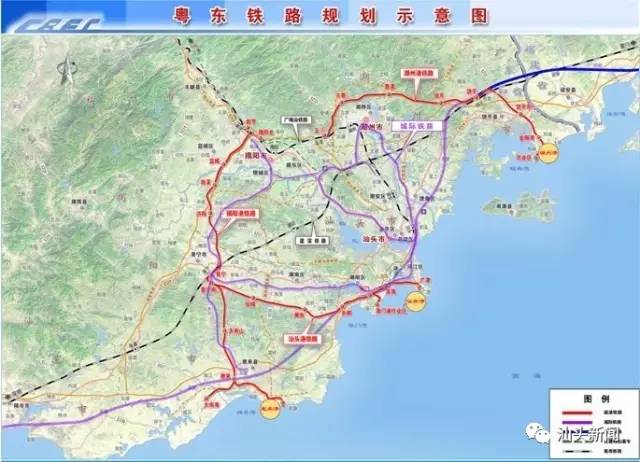 粤东城际铁路网|拟以汕头为中心构筑"一线两环加射线"