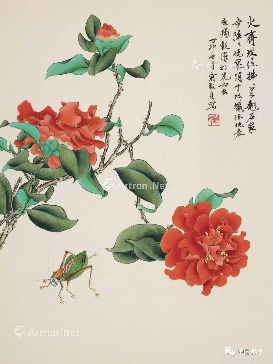 工笔师于非暗,写意师张大千,难怪她的花鸟这么美!