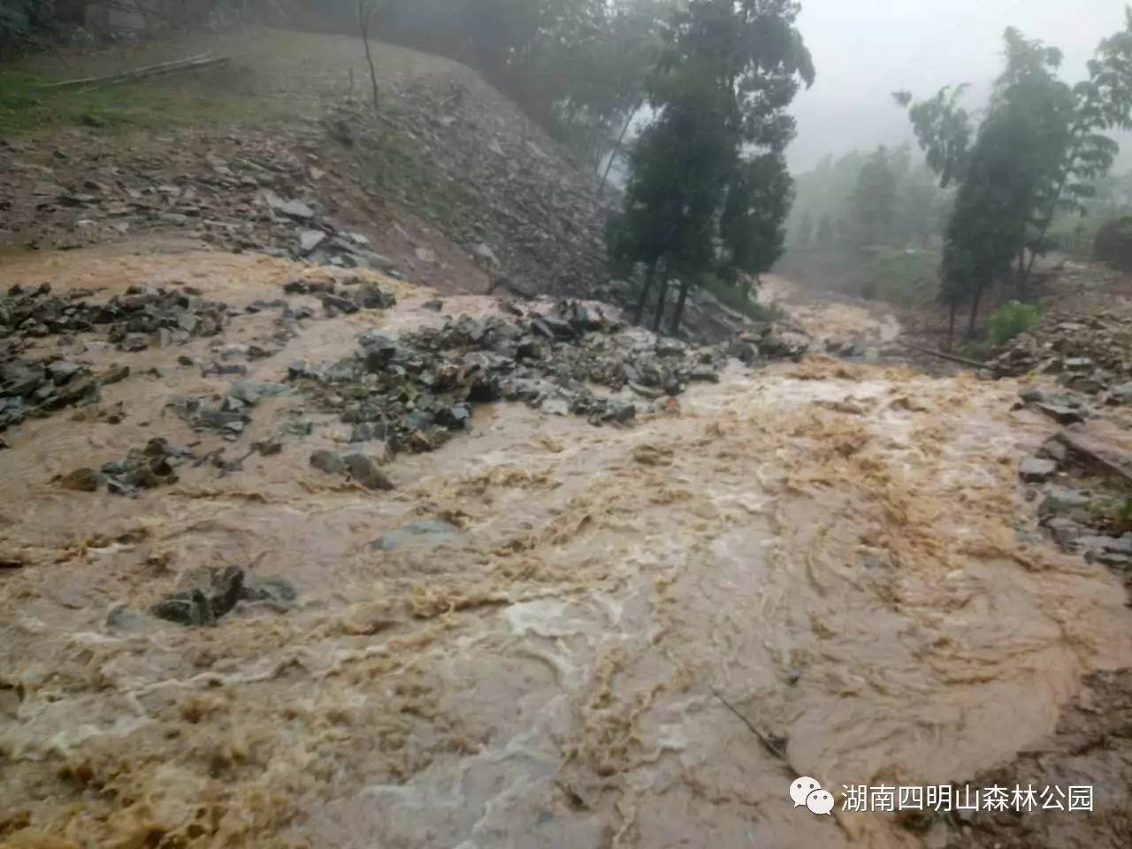 尹邦贵:瀑雨成灾,公路成河.房屋倒塌,庄稼淹没.