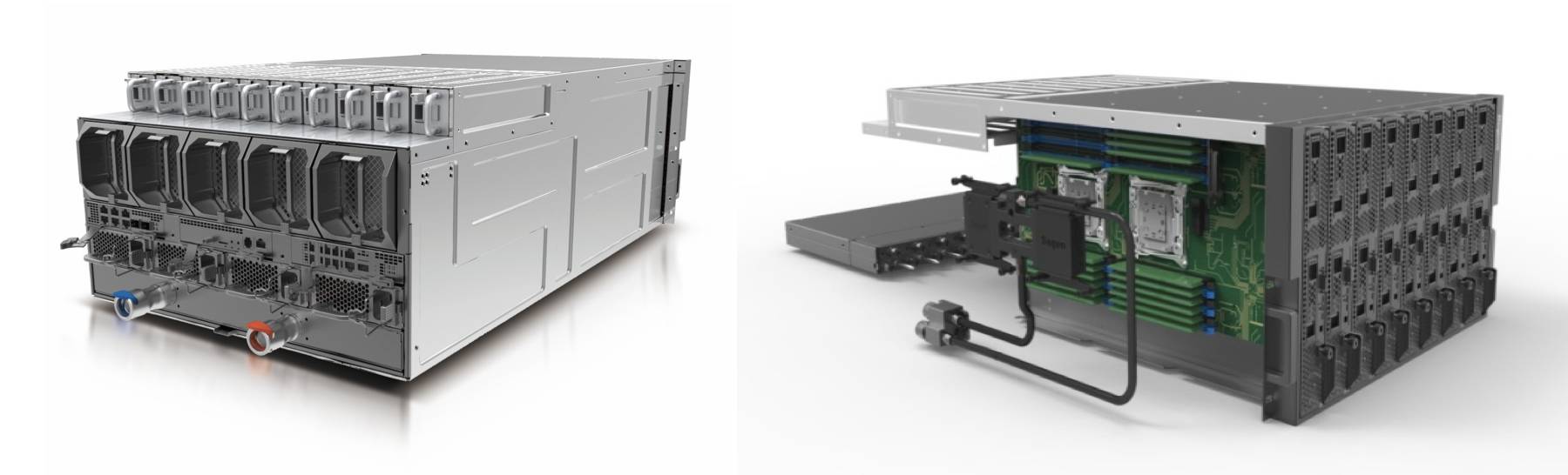 曙光tc4600e-lp是国内率先实现量产的冷板式液冷服务器.