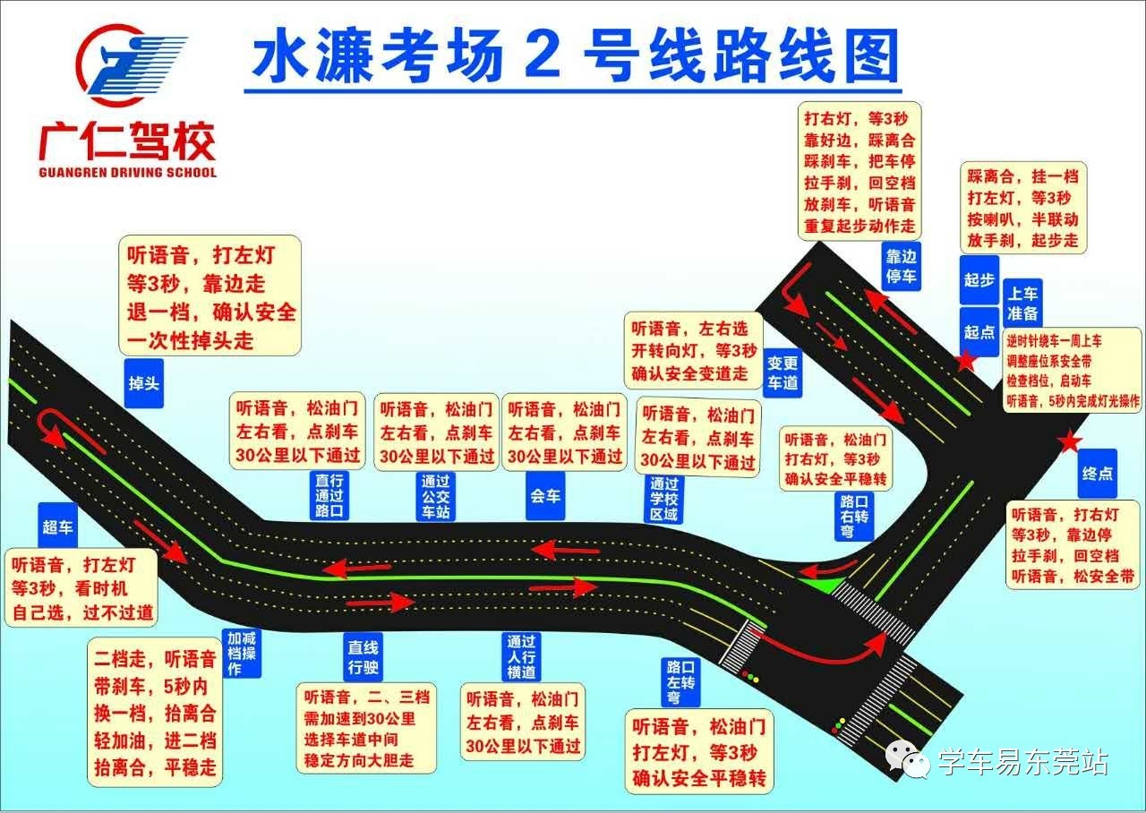 石排人东莞水濂山电子路考8条路线高清图助你备考