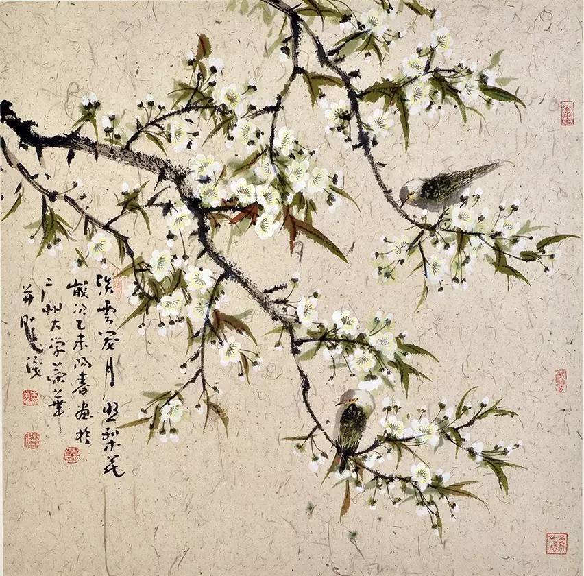 朱荣华《梨花》69x69cm4.3平尺 市场价:$25000,会员价:$20000