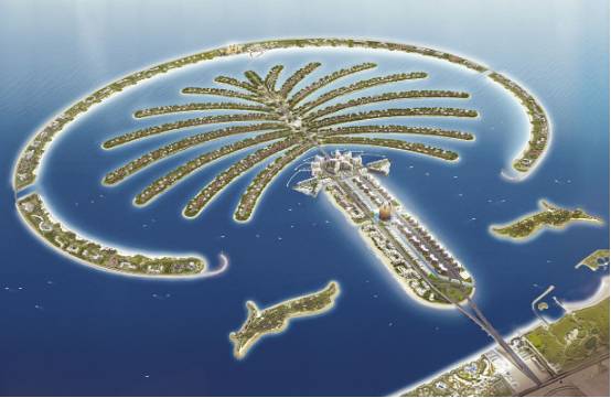 世界上最大的人工岛:朱美拉棕榈岛