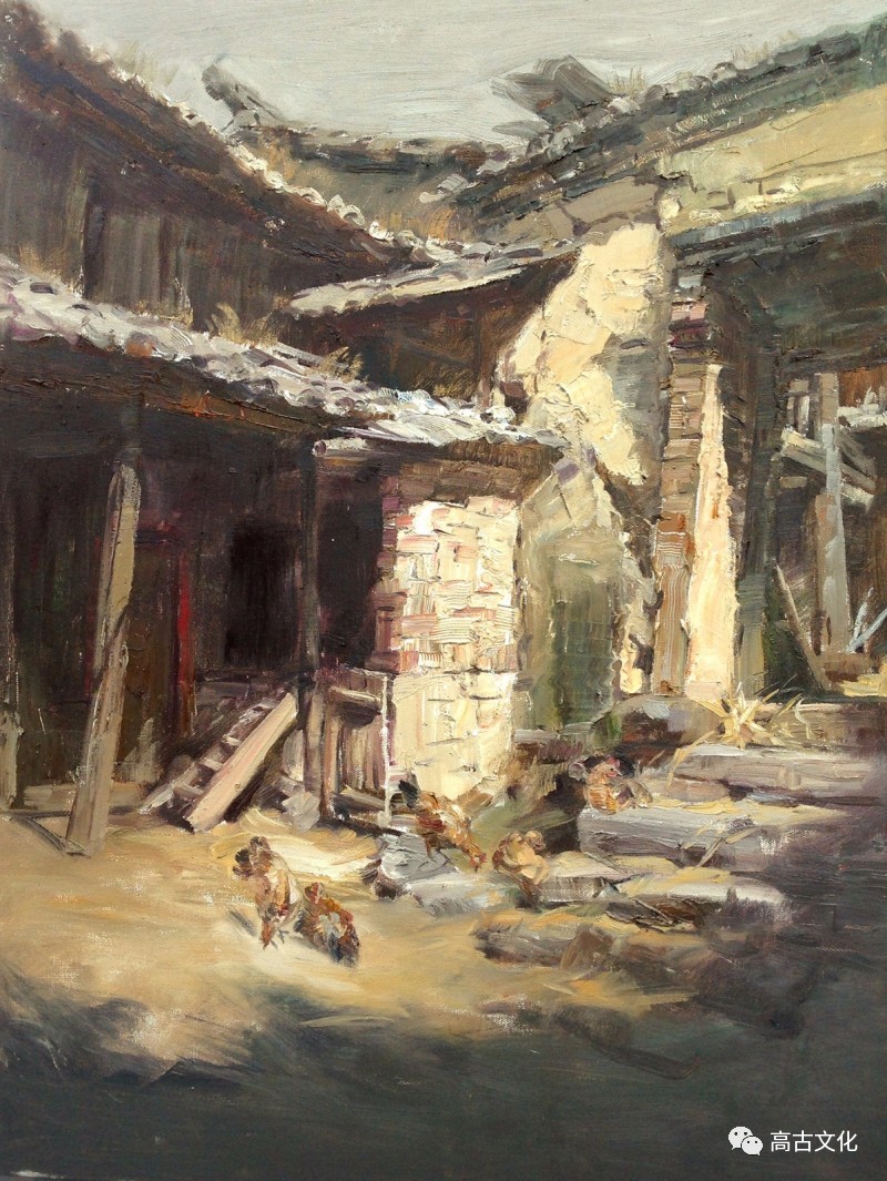 马惠龙岁月古镇油画作品欣赏