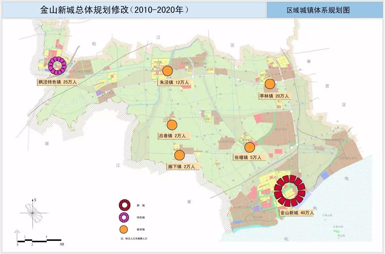 其中金山规划了3个地区级商业中心,分别位于金山新城北部地区,枫泾