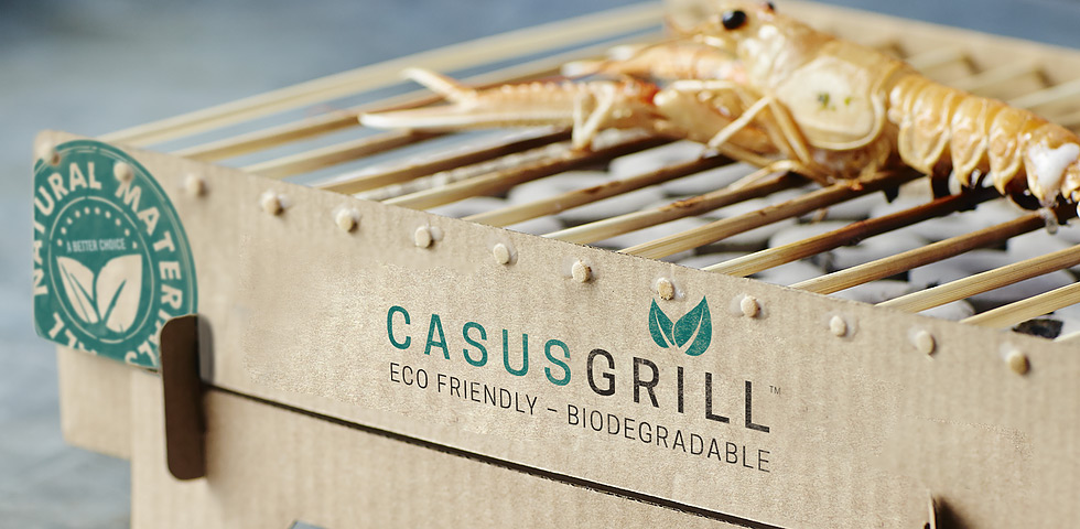 金属烧烤架携带使用非常不方便 ▼ casusgrill是一款一次性环保烧烤炉