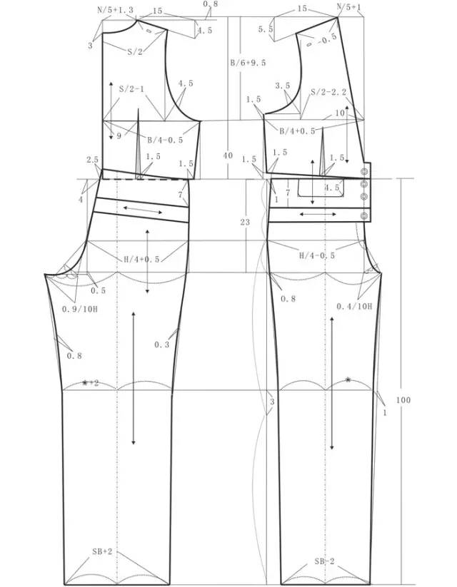版师必读|四款连体裤(裙)的裁剪图与工艺要求