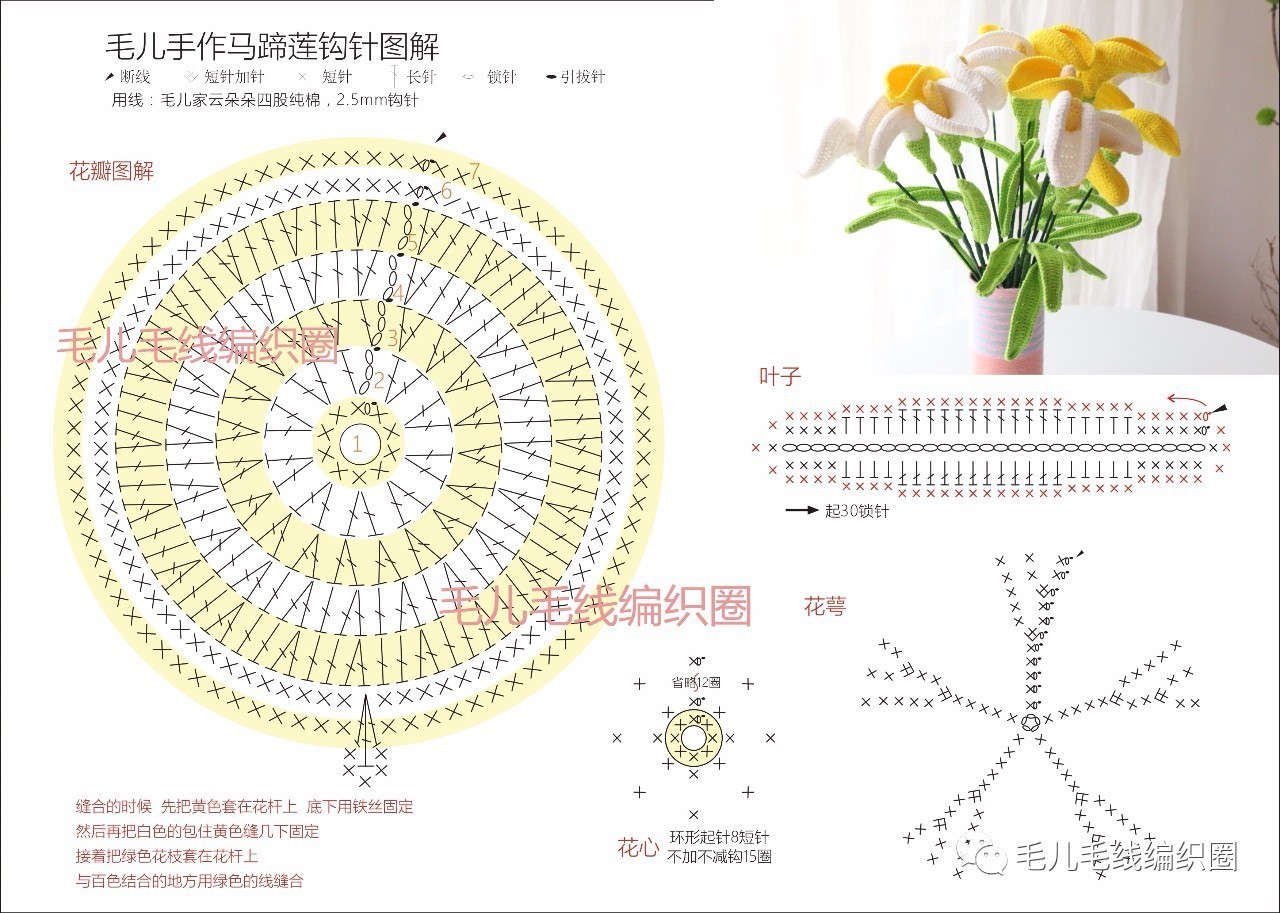 【毛儿手作】想送你一束马蹄莲