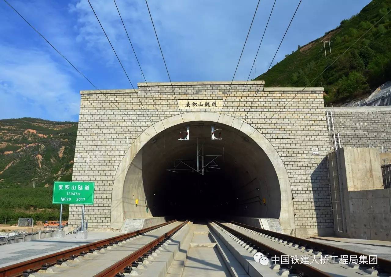 中国铁建大桥工程局集团承建的全线第二长隧道——麦积山隧道,全长