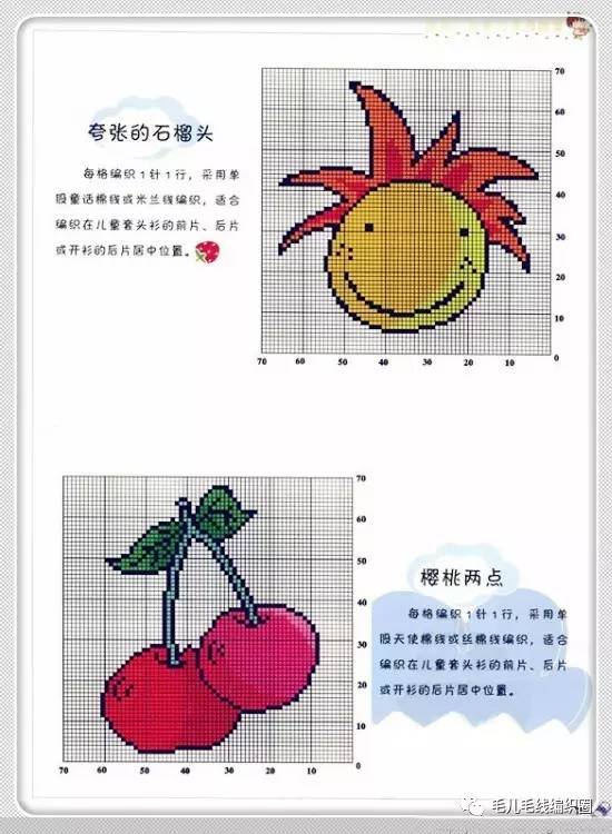 【图解】宝宝毛衣配色 — 卡通图案合集