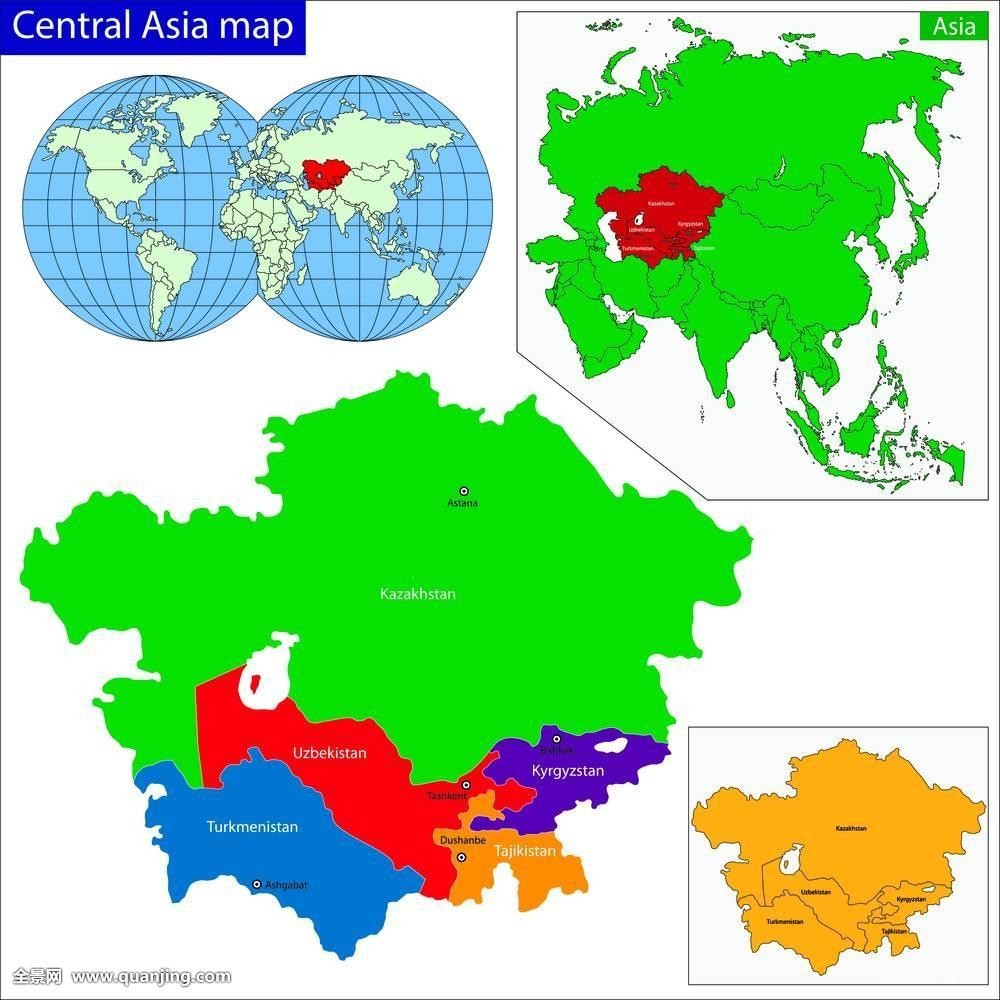 2020中亚五国经济总量_中亚五国地图