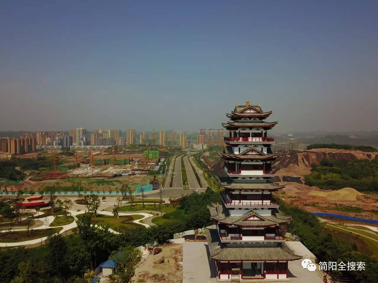 简阳又一城市地标鳌山公园印鳌阁大致已建成即将对外开放