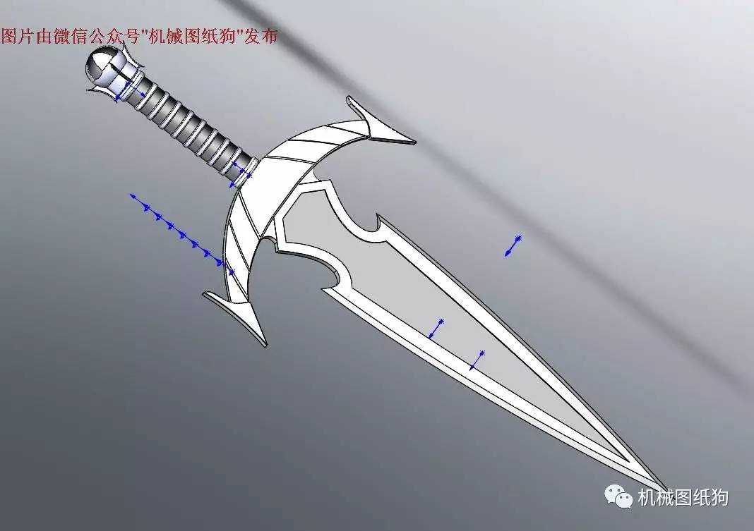 【武器模型】mehrunes" razor匕首三维建模图纸 solidworks设计