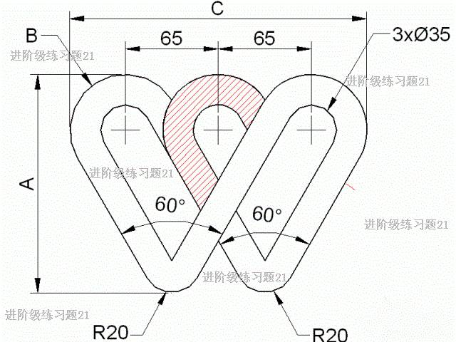 cad进价级练习题及详细答案(21)