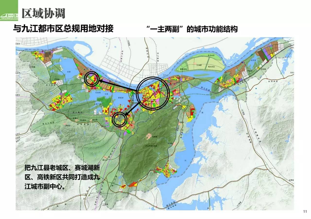区域协调 把九江县老城区,赛城湖新区,高铁新区共同打造成九江城市副