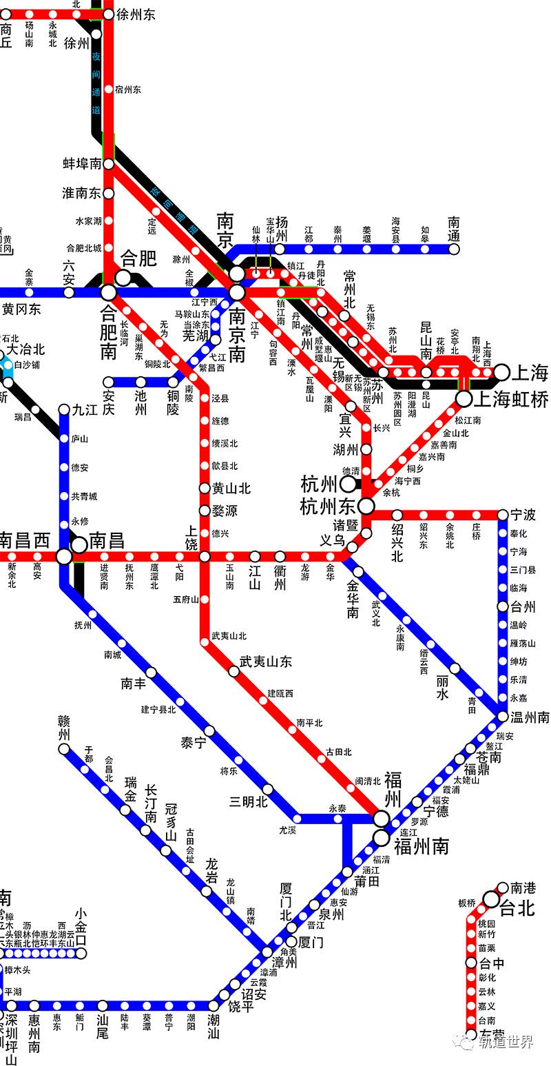 中国高速铁路运营线路图(高清)2017年7月最新版