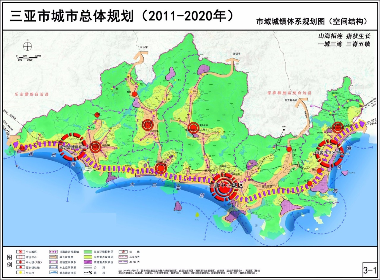 1,一个城市中心:三亚的城市中心仍然是老城区的三亚湾,该区域的人口